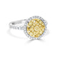 0.16tct Yellow Diamond Ring with 0.73ct Diamonds set in 14K Two Tone gold