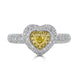 0.24ct Yellow Diamond ring with 0.69tct diamonds set in 18K two tone gold