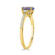 1.23ct Sapphire Rings with 0.25tct diamonds set in 14KT yellow gold