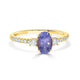 1.23ct Sapphire Rings with 0.25tct diamonds set in 14KT yellow gold