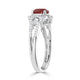 1.4 Ruby Rings with 0.26tct Diamond set in 14K White Gold