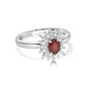 0.19Ct Ruby Ring With 0.19Tct Diamonds Set In 14K White Gold