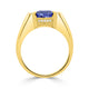 1.88ct Sapphire Ring with 0.11tct Diamonds set in 14K Yellow Gold