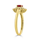 0.68ct Ruby ring with 0.14tct diamonds set in 14K yellow gold