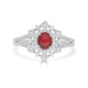 0.60Ct Ruby Ring With 0.31Tct Diamonds Set In 18K White Gold