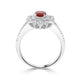 0.60Ct Ruby Ring With 0.31Tct Diamonds Set In 18K White Gold