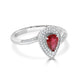 0.77Ct Ruby Ring With 0.27Tct Diamonds Set In 18K White Gold