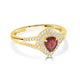 0.58Ct Ruby Ring With 0.23Tct Diamonds Set In 18K Yellow Gold