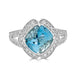 3.27ct Aquamarine ring with 0.42tct diamonds set in 14K white gold