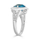 3.27ct Aquamarine ring with 0.42tct diamonds set in 14K white gold