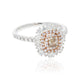 0.13tct Pink Diamond Ring with 1tct Diamonds set in 14K Two Tone gold