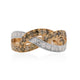 0.54Tct Green Diamond Band With 0.23Tct White Diamonds In 14K Yellow Gold