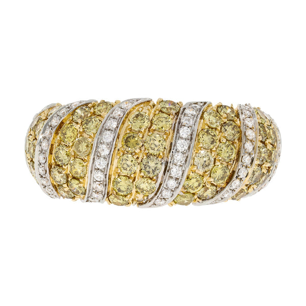 1.45tct Yellow Diamond Ring With 0.26tct Diamonds With 14kt Yellow Gold