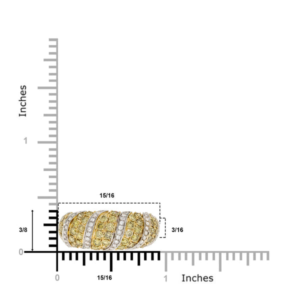 1.45tct Yellow Diamond Ring With 0.26tct Diamonds With 14kt Yellow Gold