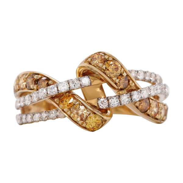 0.64ct Orange Diamonds Rings with 0.44tct diamonds set in 14K yellow gold