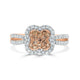 0.28tct Pink Diamonds ring with 0.43tct diamonds set in 14K rose gold