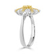 0.28tct Yellow Diamonds Rings with 0.41tct diamonds set in 18kt two tone gold