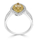 0.40tct Yellow Diamond ring with 0.75tct diamond accents set in 14K two tone gold