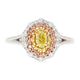 0.28ct Yellow Diamond Ring With 0.45tct Diamonds Set In 18K Two Tone Gold