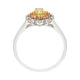 0.28ct Yellow Diamond Ring With 0.45tct Diamonds Set In 18K Two Tone Gold