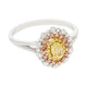 0.28ct Yellow Diamond Ring With 0.45tct Diamonds Set In 18K Two Tone Gold