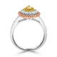 0.51tct Yellow Diamond Rings with 1.03tct white diamonds set in 14kt two tone gold