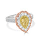 0.51tct Yellow Diamond Rings with 1.03tct white diamonds set in 14kt two tone gold