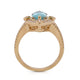 Marquise 1.97ct Aquamarine Ring Gwith 0.54tct Diamond Halo Pave Split Band In 14KT Yellow Gold