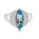 2.85ct Aquamarine ring with 0.23tct diamonds set in 14K white gold