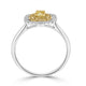 0.25tct Yellow Diamond ring with 0.30tct accent diamonds set in 18K two tone gold