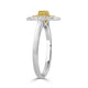 0.25tct Yellow Diamond ring with 0.30tct accent diamonds set in 18K two tone gold