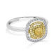 0.25tct Yellow Diamond ring with 0.30tct accent diamonds set in 18K two tone gold