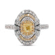 0.30Ct Yellow Diamond Ring With 0.63Tct Diamonds In 18K Two Tone Gold