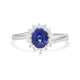 1.16Ct Sapphire Ring With 0.23Tct Diamonds Set In 14K White Gold