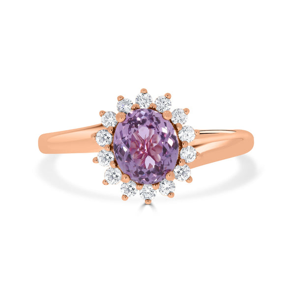 1.39ct Sapphire Rings with 0.24tct diamonds set in 14KT rose gold