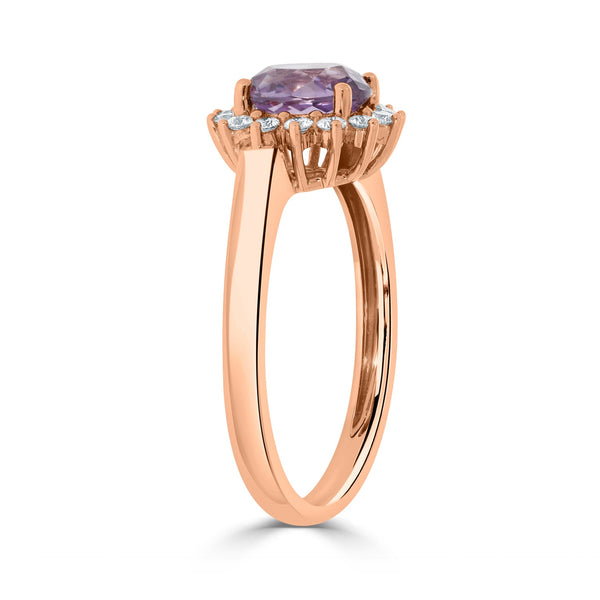 1.39ct Sapphire Rings with 0.24tct diamonds set in 14KT rose gold