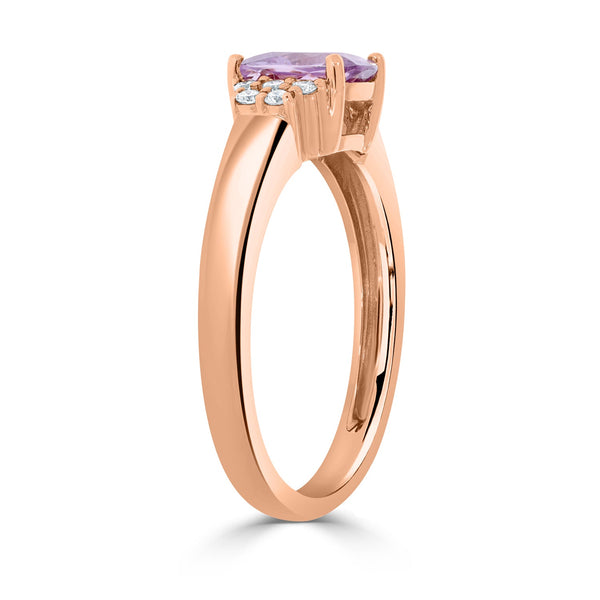 1.22ct Sapphire Rings with 0.10tct diamonds set in 14KT rose gold