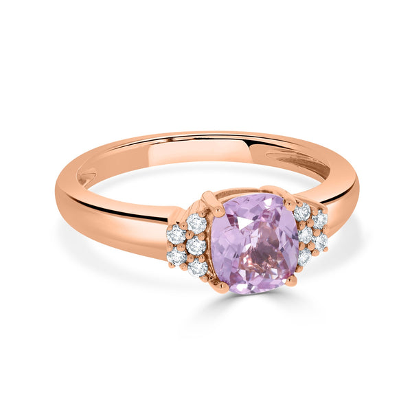 1.22ct Sapphire Rings with 0.10tct diamonds set in 14KT rose gold