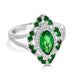 1.47tct Tsavorite ring with 0.24tct diamonds set in 14K white gold