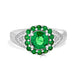 1.56tct Tsavorite ring with 0.09tct diamonds set in 14K white gold