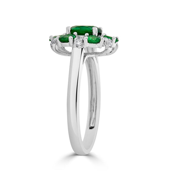 1.79tct Tsavorite ring with 0.14tct diamonds set in 14K white gold