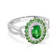 1.46tct Tsavorite ring with 0.26tct diamonds set in 14K white gold