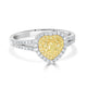 0.12ct Yellow Diamond Rings with 0.36tct Diamond set in 14K Two Tone Gold