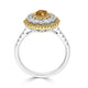 0.24ct Orange Diamond ring with 0.88tct diamond accents set in 14K two tone gold