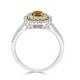 0.28ct Orange Diamond ring with 0.60tct diamonds accents set in 14K two tone gold