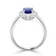 1.66ct Sapphire Ring with 0.43tct Diamonds set in 14K White Gold