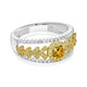 0.28ct Orange Diamond ring with 0.67tct diamond accents set in 14K two tone gold