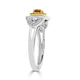 0.32ct Orange Diamond ring with 0.45tct diamond accents set in 14K two tone gold