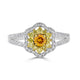 0.27ct Orange Diamond ring with 0.60tct diamonds accents set in 14K two tone gold