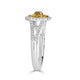 0.27ct Orange Diamond ring with 0.60tct diamonds accents set in 14K two tone gold